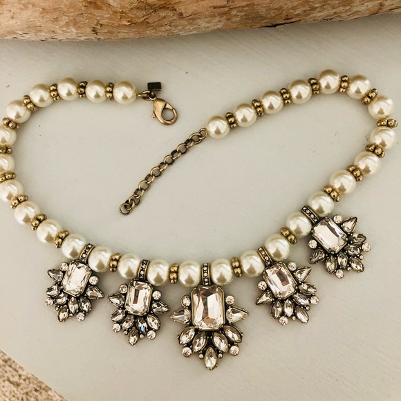 Vintage Banana Republic Rhinestone Statement Necklace - Picture 11 of 16